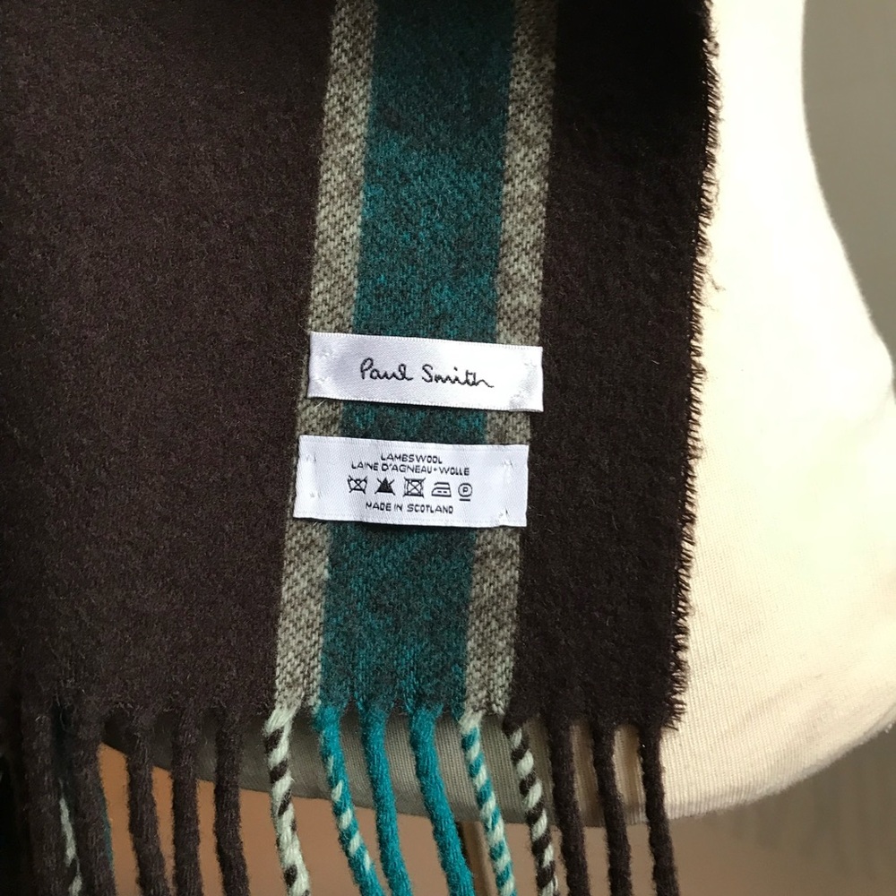 Paul Smith Lambswool Racing Stripe Scarf - Picture 3 of 7